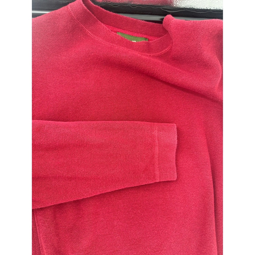 Eddie Bauer Mens Burgundy Red 100% Cotton Crewneck Sweater Size M Made in Japan - Picture 12 of 12